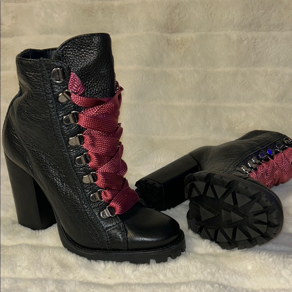 SCHUTZ  Zhara Lug Sole Leather Boots